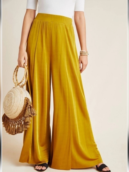 Maeve Pants - Anthropologie Maeve Shiloh Knit Wide Leg Pants Chartreuse XS NWT Flowy